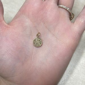 14k gold mini penny charm